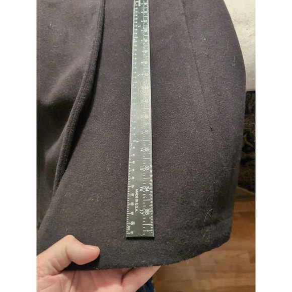 Guess Black Wool Long Pea Coat Women's Size M - Picture 6 of 6